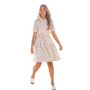 Ivy City Floral Lola Shirt Dress Womens Size M Cottagecore Prairie Brunch Cotton